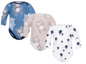 Divita-Mode Shirtbody Baby Body mit langen Ärmeln Babykleidung Mädchen Jungs 3er Set (3-tlg)