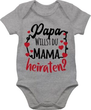 Shirtracer Shirtbody Papa willst du Mama heiraten - Wollen wir Papa heiraten Heiratsantrag Hochzeit - Baby