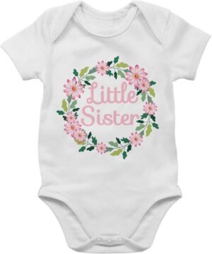 Shirtracer Shirtbody Little Sister mit Blumenkranz Geschwister Bruder und Schwester