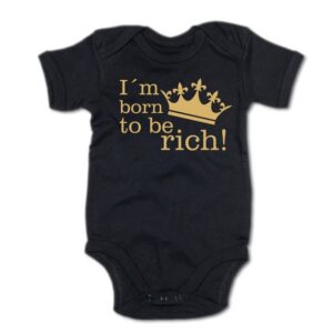 G-graphics Kurzarmbody Baby Body - I´m born to be rich mit Spruch / Sprüche • Babykleidung • Geschenk zur Geburt / Taufe / Babyshower / Babyparty • Strampler